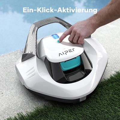 AIPER Poolroboter, 90 Minuten Leistungsstarke Reinigung, Dual-Antriebsmotoren, LED-Anzeigen, Automat