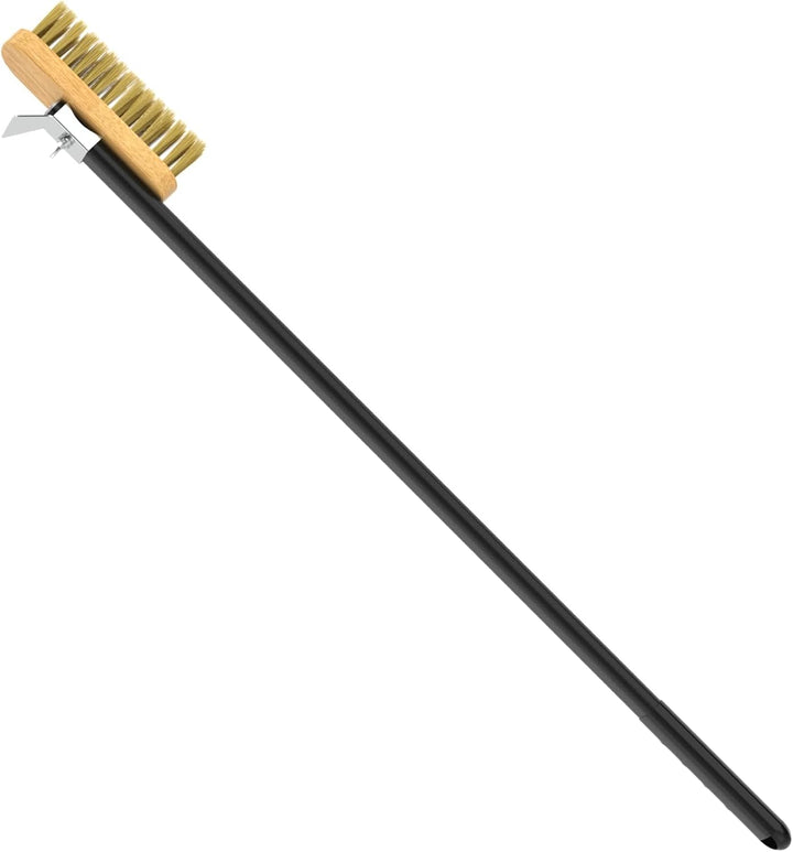 G.a HOMEFAVOR Pizzaofen Bürste Mit Stahlschaber, Abnehmbarem Langem Aluminium-Griff, Pizzaofenschabe