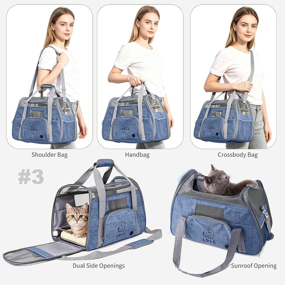 PETCUTE Hundetransportbox,Atmungsaktive Katzen Tragetasche Katze transportbox Tragetaschen mit Weich