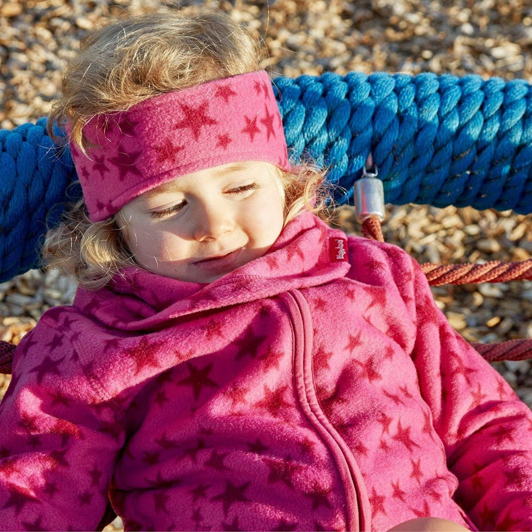 Playshoes Unisex Kinder Fleece-Jacke Outdoor-Oberteil 86 Pink Sterne, 86 Pink Sterne