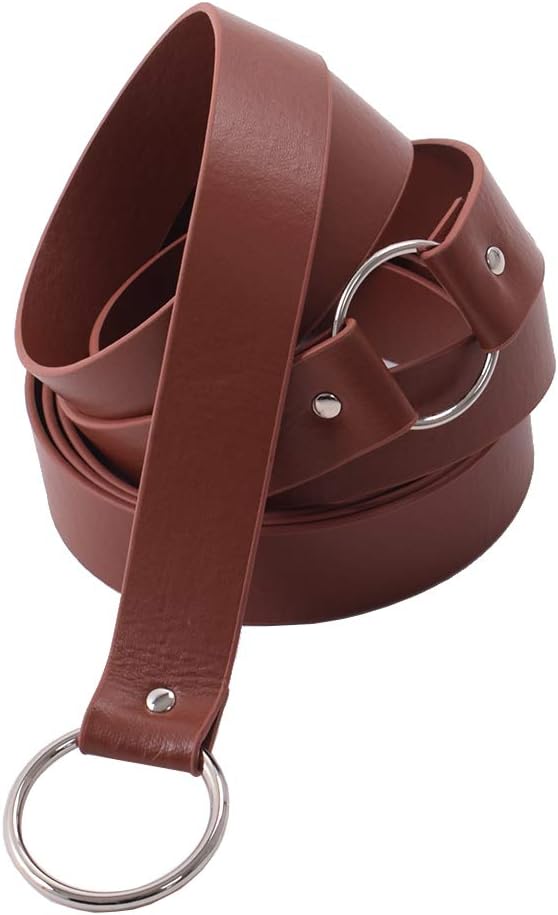 BLESSUME Mittelalterlich LARP Nachstellung Wikinger Schlacht Ritter Gürtel PU-Leder 275cm Braun, 275