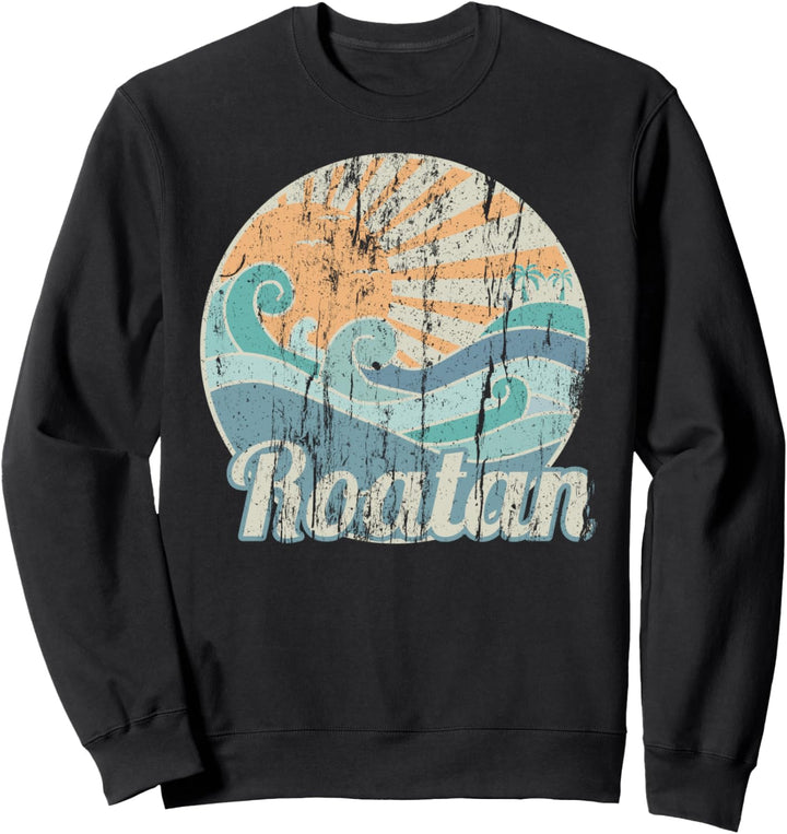 Roatan Strandgeschenk Retro Surferinsel Strand Sweatshirt