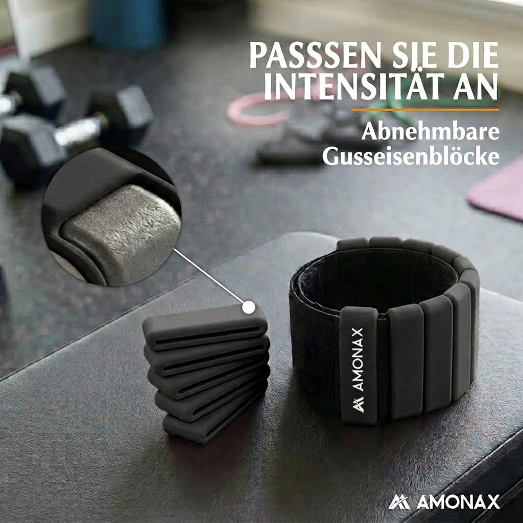 Amonax Gewichtsmanschetten Ankle Weights Set, Fitness Gewichte Für Beine Und Arme, 2x0,5kg Gewichte