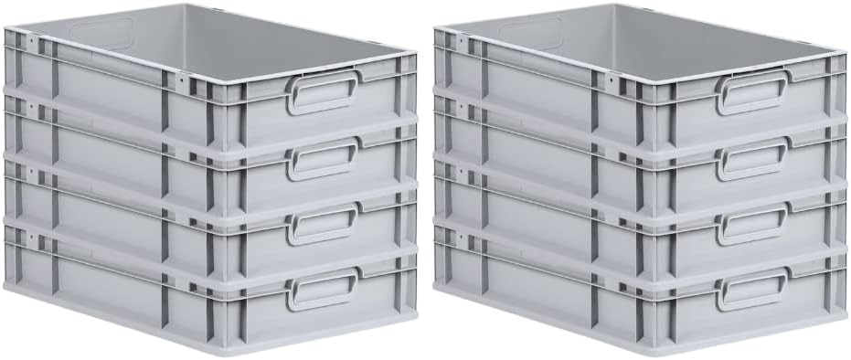 PROREGAL SuperSparSet 8x Eurobox NextGen Grip | HxBxT 12x40x60cm | 23 Liter | Griffe geschlossen | G