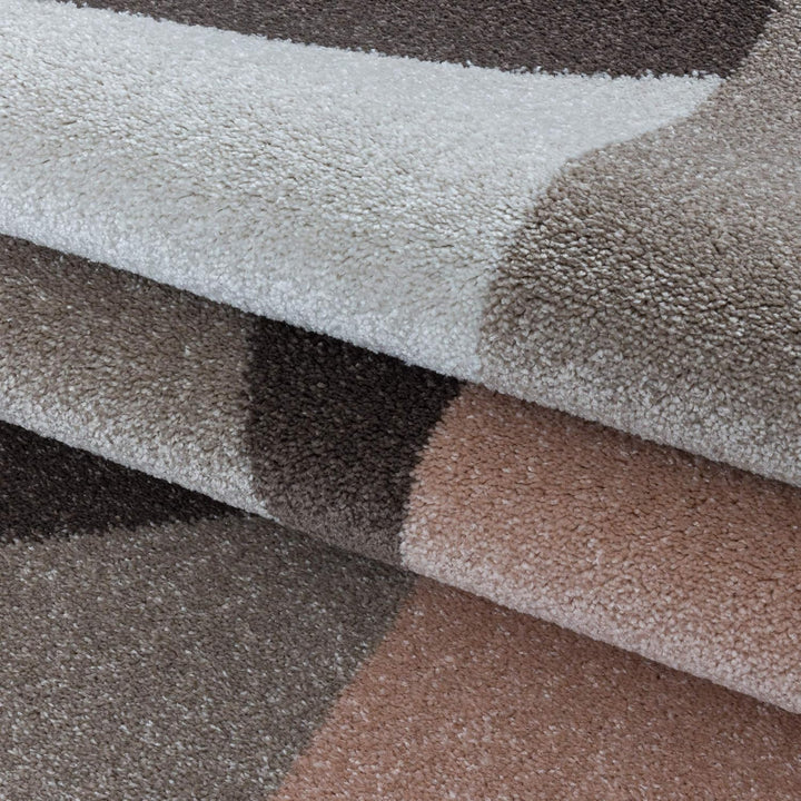 Carpetsale24 Modern Designer Kurzflor Teppich, Geometrische Karo Design, Läufer Teppich, Braun - Bei