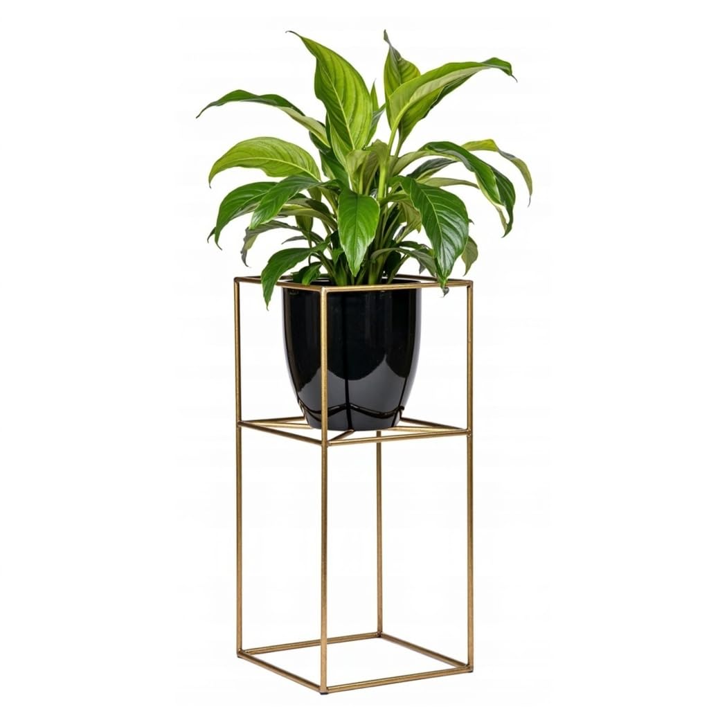 Pflanzenständer Filo - 24x24x40cm - Farbe Gold - für Zimmerblumen - Metallregal - Dekorativer Tisch