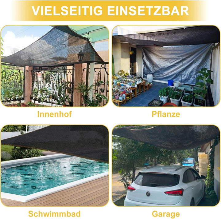 2x6M Sonnenschutz Netz Schattierungsnetz mit Ösen, 90% Sonnenschutz Leicht und Haltbarkeit Gewächsha