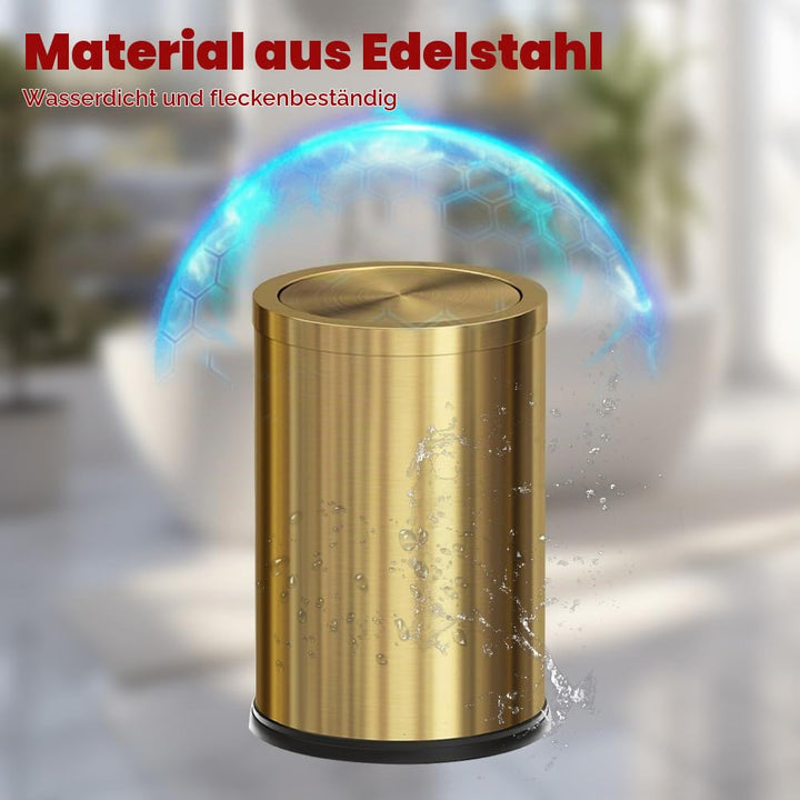 Der abfalleimer im goldenen bad,Die mülltonnen im doppelbad sind umgekippt，Die mülltonne der retro-b