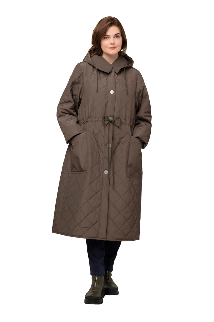 Ulla Popken Damen Light Padded Coat Mäntel 50-52 Moosgrün, 50-52 Moosgrün