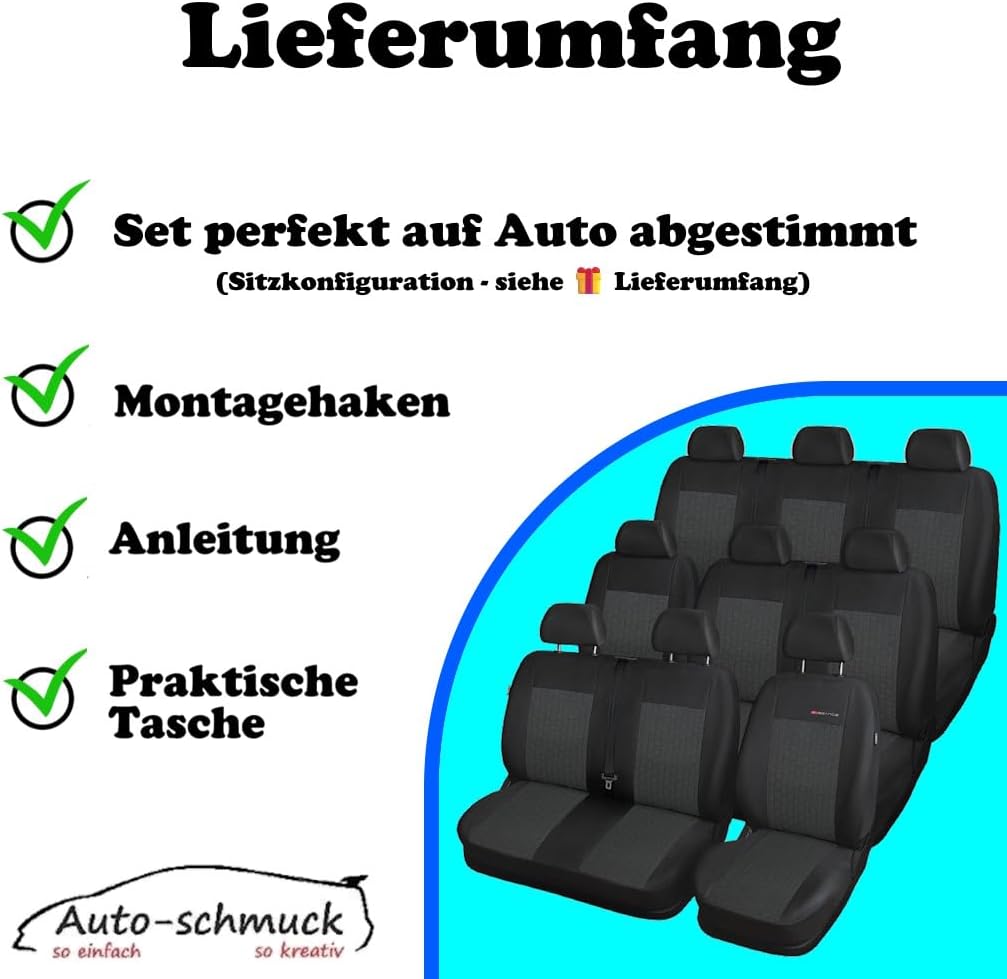 Transit Sitzbezüge nach Mass Autoplanen perfekte Passform Schonbezüge Sitzschoner Velour + Strickpol