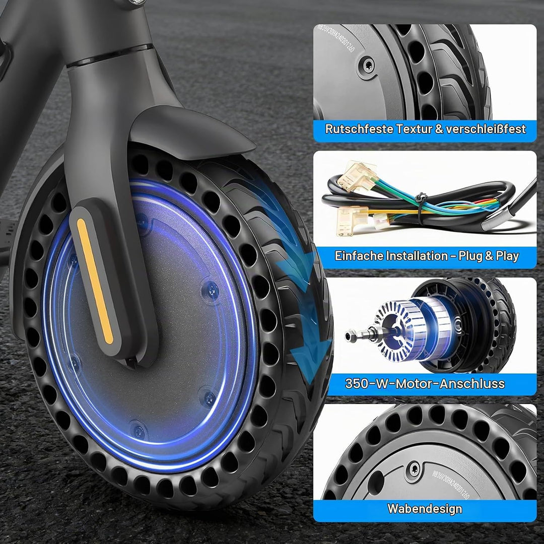 E Scooter Motor 36V 350W für Xiaomi Pro/Pro 2 Motor, 350W Motor mit Vollgummireifen 8,5 Zoll, Hochle