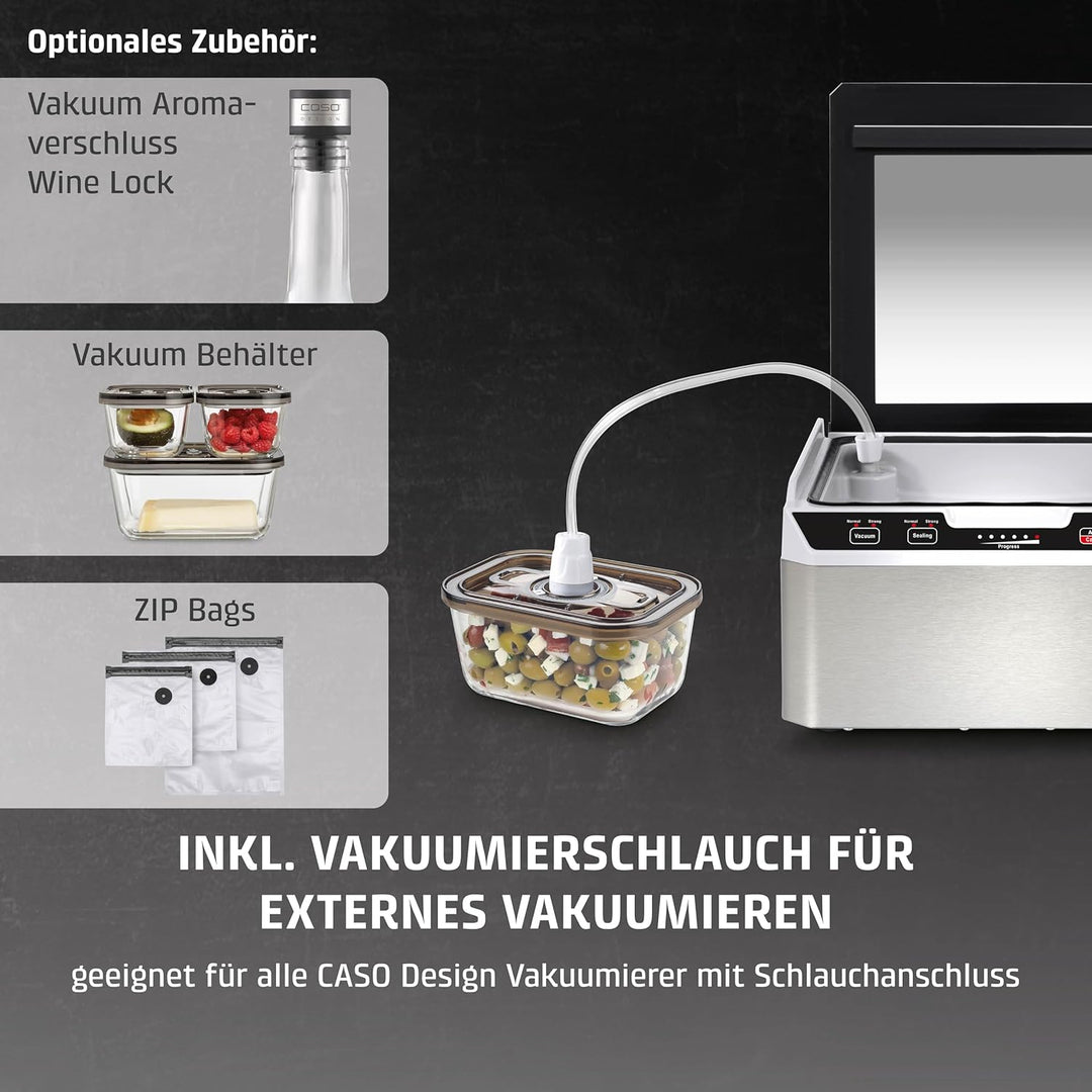 Caso VacuChef 40 - Kammervakuumierer aus Edelstahl, 3L Vakuumkammer 70 Liter/Minute, doppelte Schwei