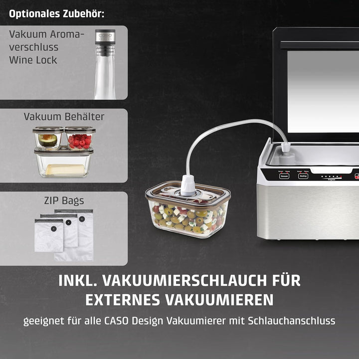 Caso VacuChef 40 - Kammervakuumierer aus Edelstahl, 3L Vakuumkammer 70 Liter/Minute, doppelte Schwei