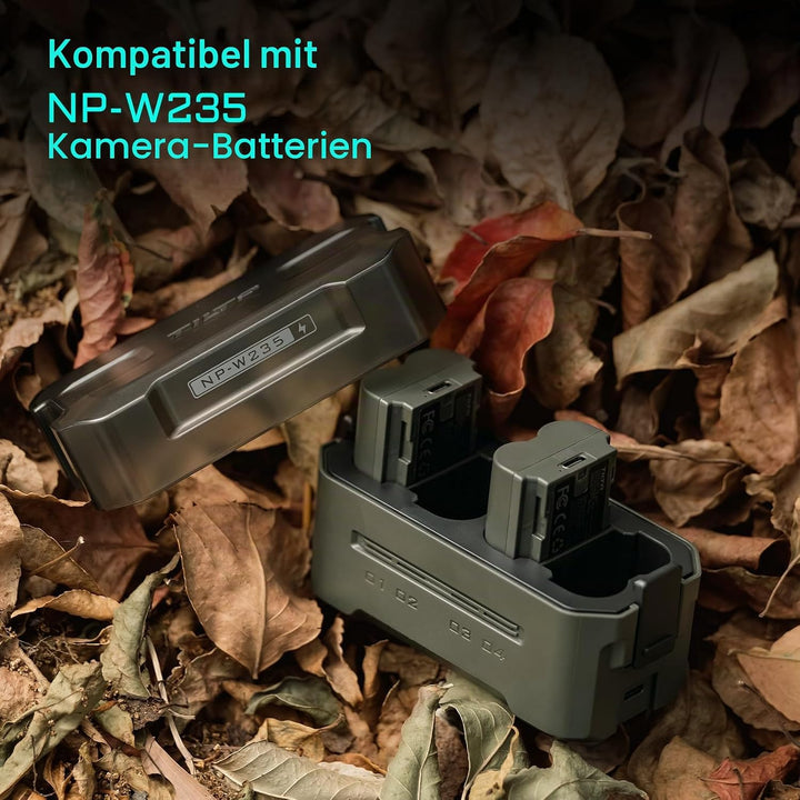 Tilta NP-W235 Akku-Ladegerät | Laden Sie 4 Akkus mit USB-C PD 45 W Schnellladung | Sicher für Fujifi