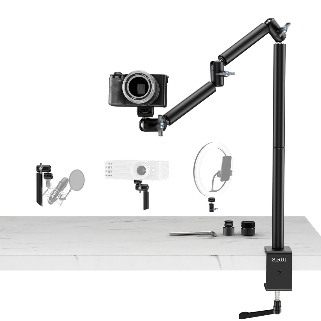 SIRUI Overhead Desktop Mount AM-DK01 Schwerlast-Schwenkarm mit C-Klemme, 102cm Überkopf-Halterung fü