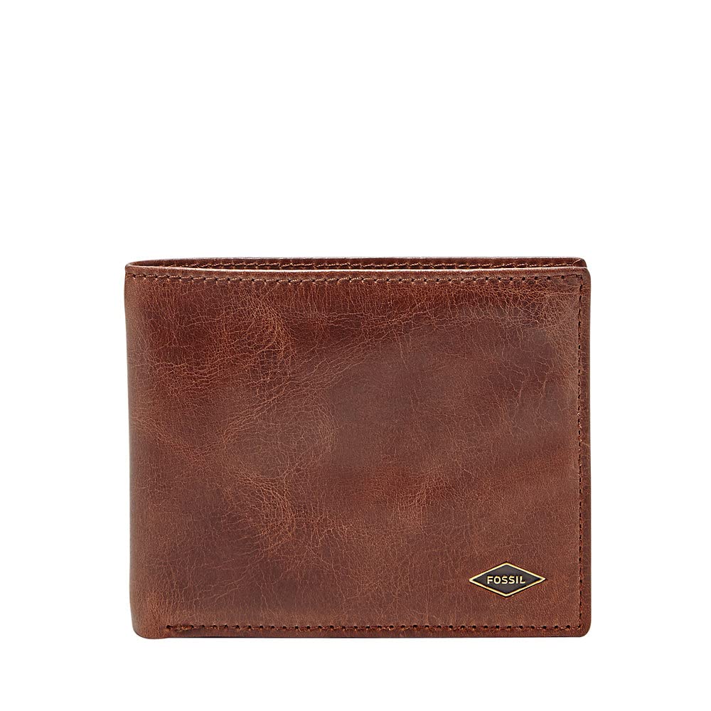 Fossil Herren Quinn Leder Bifold Geldbörse 11,5 cm L x 2 cm B x 9 cm H Dunkelbraun, Dunkelbraun