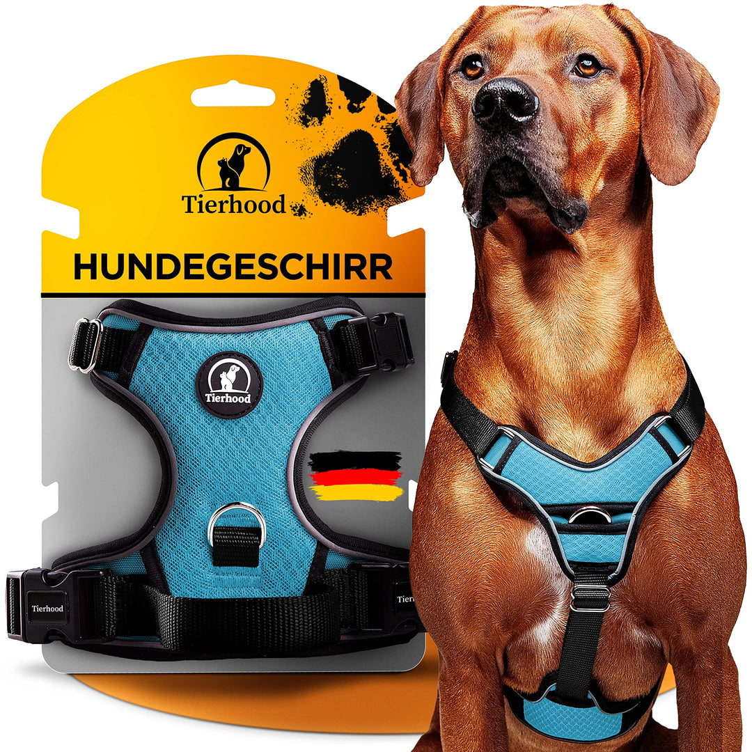 Tierhood - Hundegeschirr für kleine, mittel und grosse Hunde - [INKL. HALSCLIP] - Geschirr Hund - Si