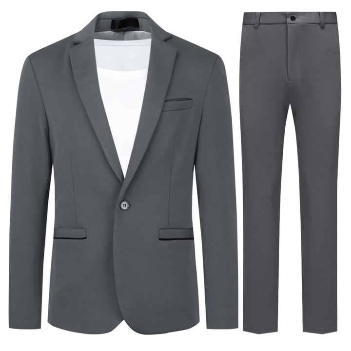 Allthemen Herren Anzug Stretch 2 Teilig Herrenanzug Slim Fit Business Hochzeitsanzug 1 Knopf für Män