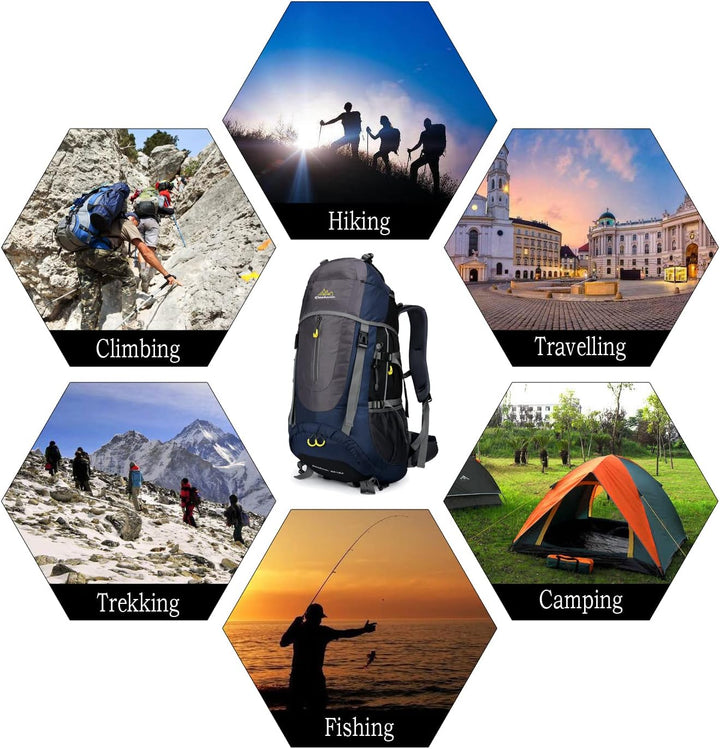 70L Trekkingrucksack Campingrucksack Reiserucksack Wanderrucksack Grosser Rucksack für Damen Herren