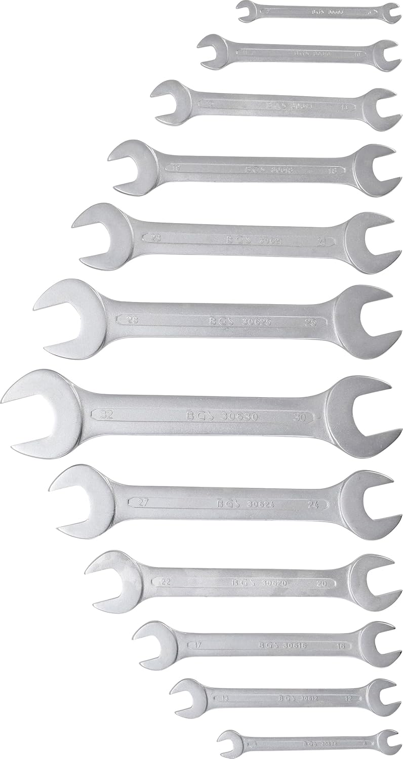 BGS 30601 | Doppel-Maulschlüssel-Satz | SW 6 - 32 mm | 12-tlg. 12-tlg. | SW 6 - 32 mm, 12-tlg. | SW
