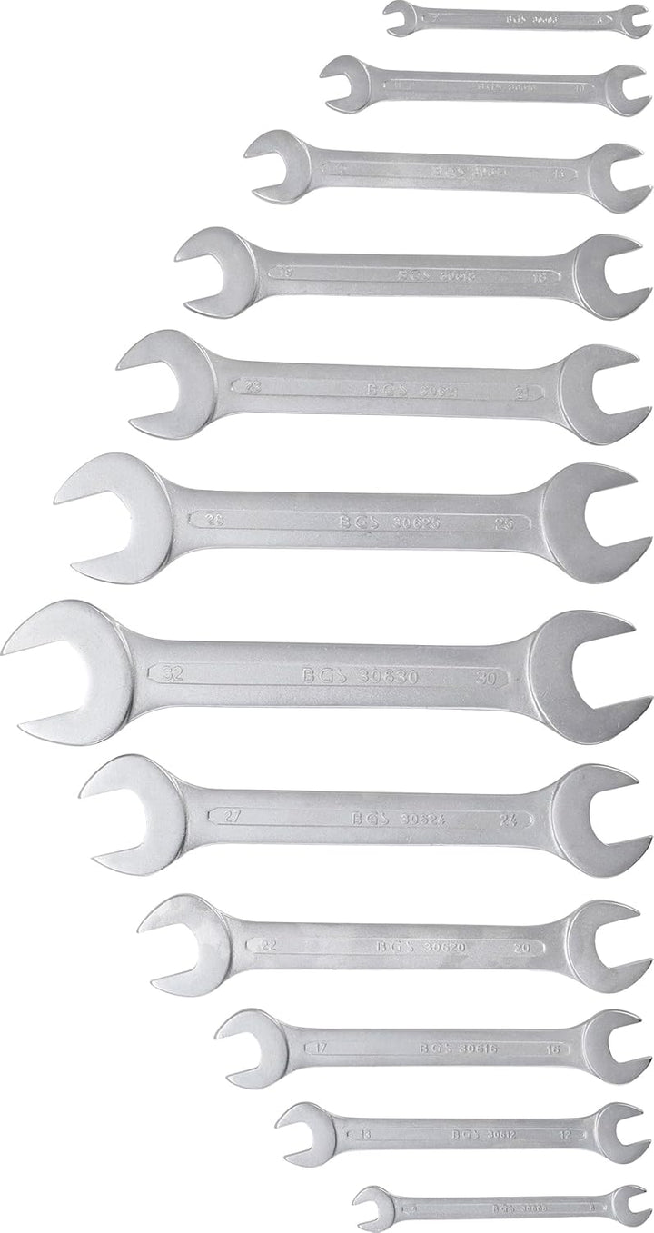 BGS 30601 | Doppel-Maulschlüssel-Satz | SW 6 - 32 mm | 12-tlg. 12-tlg. | SW 6 - 32 mm, 12-tlg. | SW