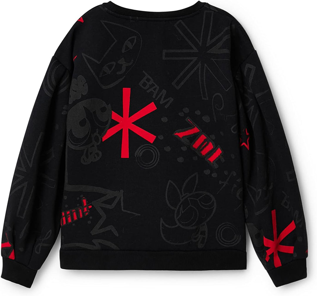 Desigual Girl's Cyan 2000 Black Sweater, 7/8
