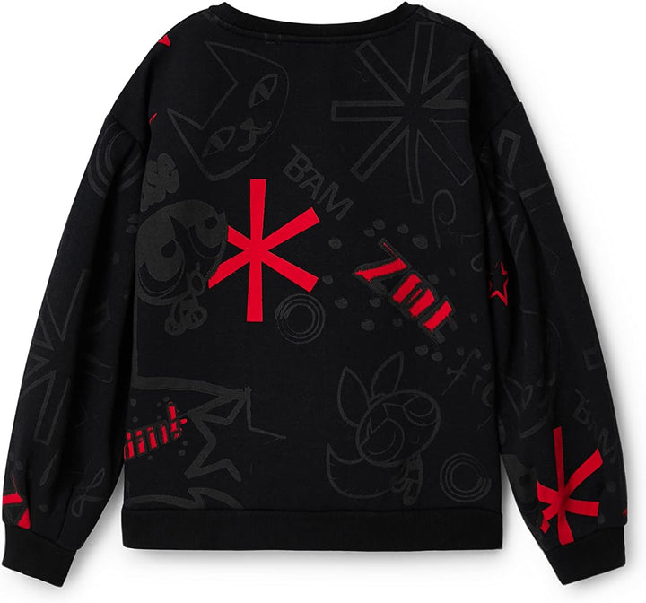 Desigual Girl's Cyan 2000 Black Sweater, 7/8
