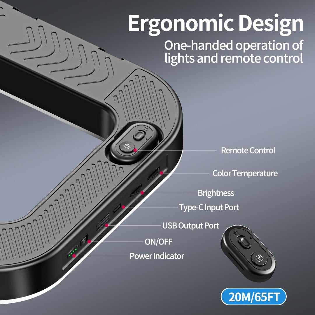 yAyusi Magnetisch Handylicht für Videoaufnahmen, Hand-Telefonstabilisator mit Licht, 8000mAh LED-Sel