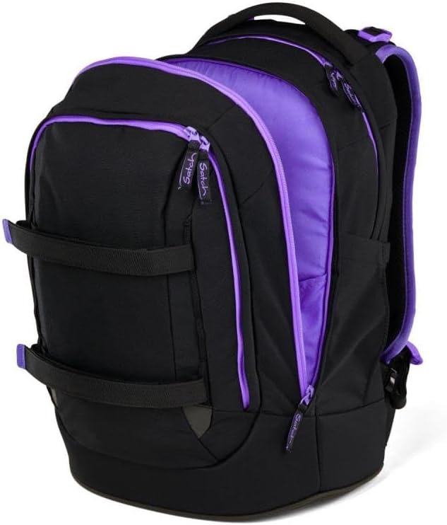 Satch pack Schulrucksack Set 2tlg. inkl. Schlamperbox (Purple Phantom), Purple Phantom