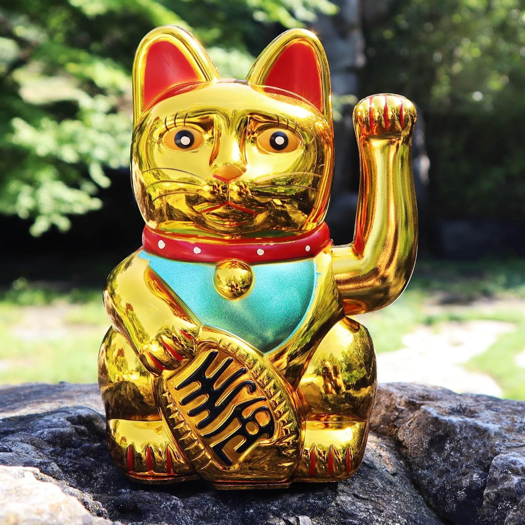 Freak Scene Glückskatze - Maneki-Neko - Winkekatze - 15 cm - Gold