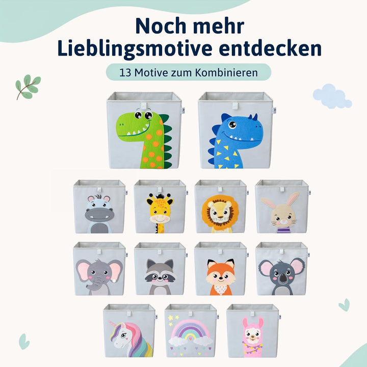 wonneklein Aufbewahrungsbox Kinder für Kallax Regal I Einsatz Kinderregal I Faltbox 33x33x33 Kinderz