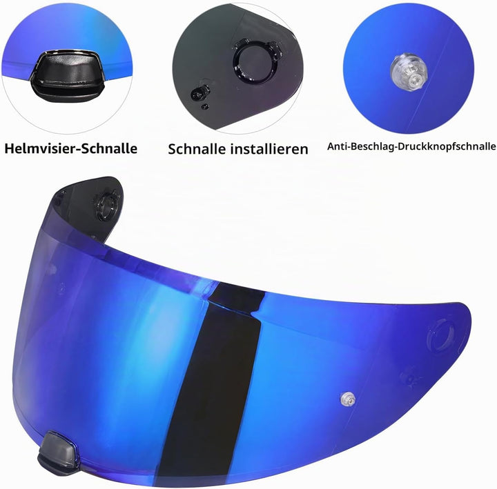 Motorradhelm Visier für Hjc i70 i10 HJ-31,Helmvisier Motorrad Windschutz Helm Objektiv Visier Vollge