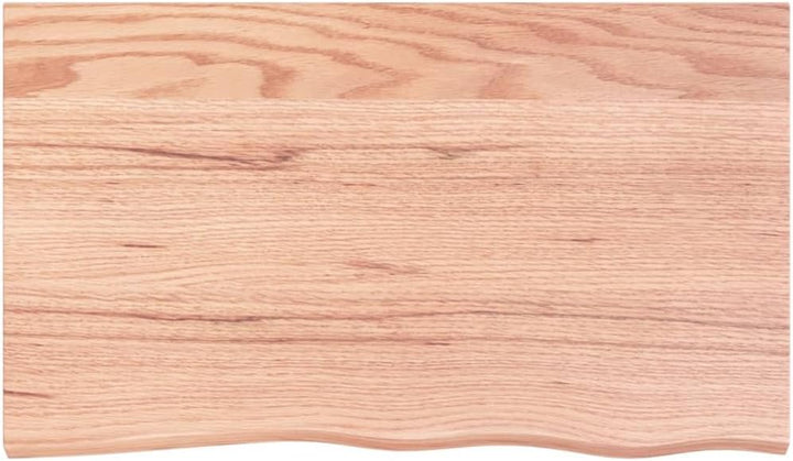 vidaXL Tischplatte Hellbraun 100x60x4 cm Massivholz Eiche Behandelt Hellbraun 100 x 60 x 4 cm, Hellb