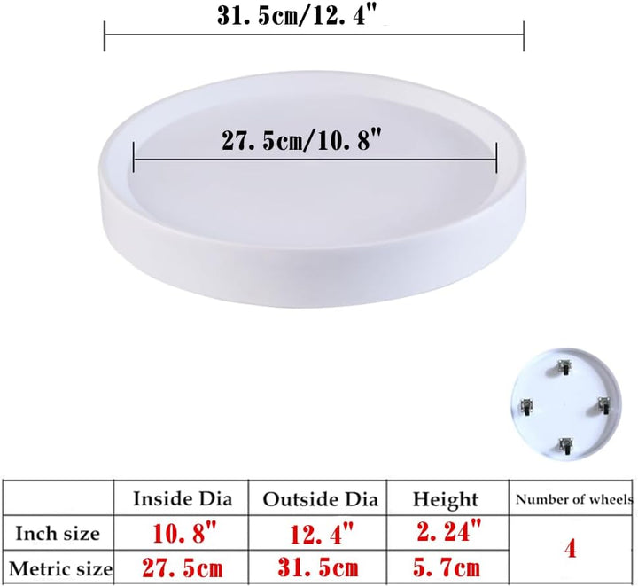 Pflanzenroller mit versteckten Rollen, 27,5 cm, 2 Stück – rollbarer Pflanzenständer für grosse Blume