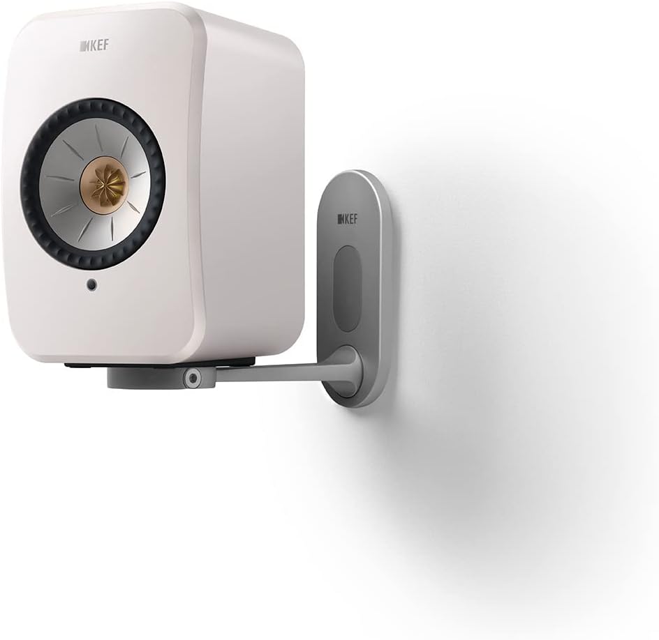 KEF LSX B1 Wandhalter Silber Paar, für LSX |aus Aluminium | schwenkbar | neigbar | versteckte Kabelf