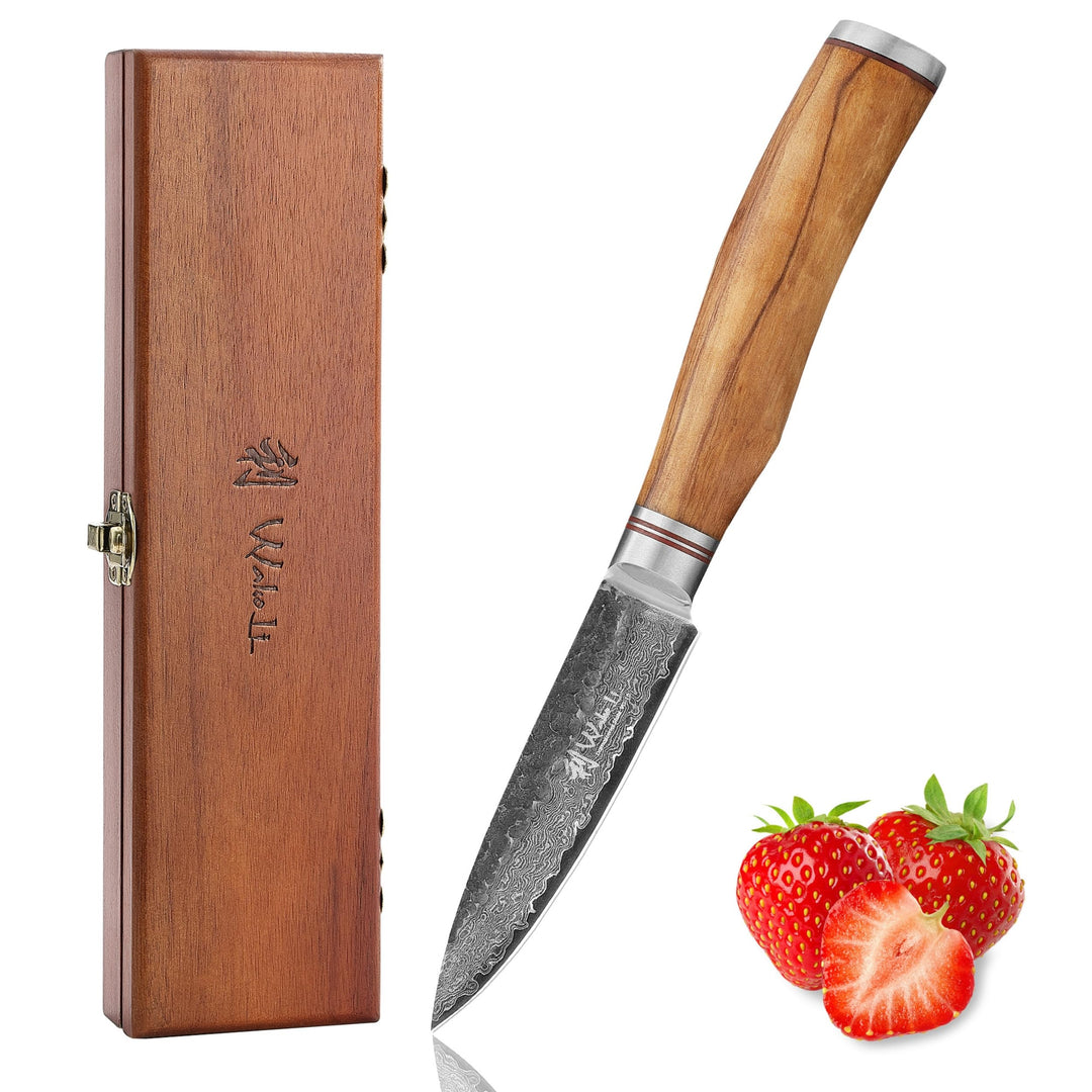Wakoli Olive HS Serie Damastmesser Allzweckmesser 12,50 cm Klinge extrem scharf aus 67 Lagen I Damas