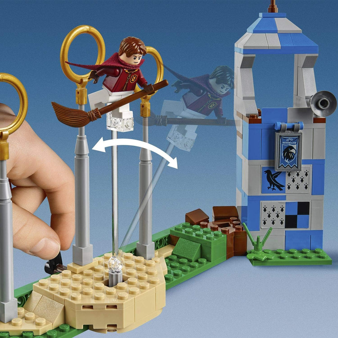LEGO 75956 Harry Potter Quidditch Turnier Bauset, Gryffindor, Slytherin, Ravenclaw und Hufflepuff Tü