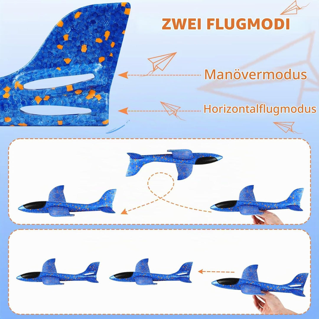 VCOSTORE Styroporflieger Wurfgleiter Kinder - 4 Stück Flugzeug Spielzeug Styropor Segelflieger Gross