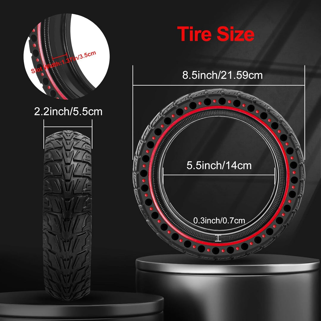 BANGTING 2PCS 50/75-6.1 E Scooter Solid Reifen, 8.5x2 zoll Vollgummireifen, 8 1/2 x2 Ersatzreifen fü