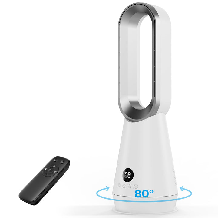 Leiser Turmventilator ohne Rotorblätter mit Fernbedienung & Digitaldisplay, 10 Geschwindigkeitsstufe
