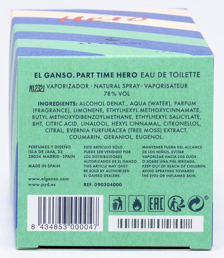 El Ganso Part Time Hero, Eau de Toilette für Männer, Moschus-Zitrus-Duft, 125ml Zerstäuber