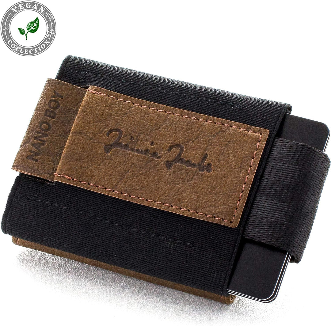 Jaimie Jacobs Minimalist Wallet Nano Boy Pocket Mini Geldbörse aus Textil mit Zugband schmaler Karte