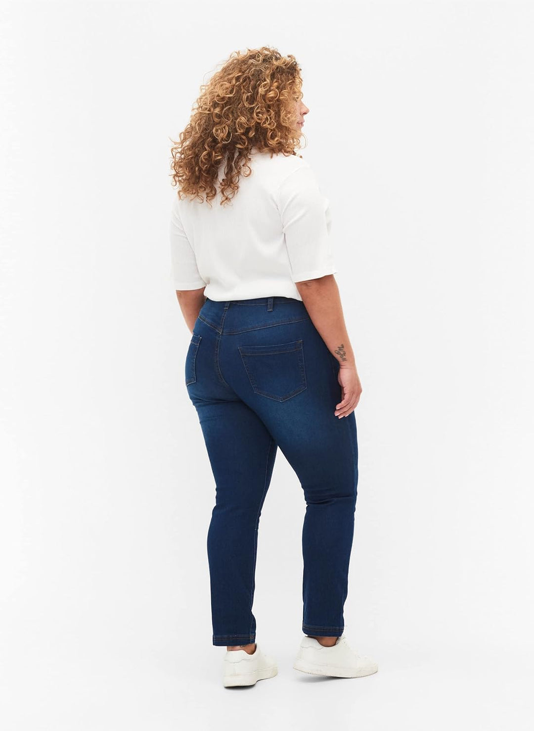Zizzi Damen Grosse Grössen Emily Jeans Slim Fit Normale Taillenhöhe Gr, Blue Denim