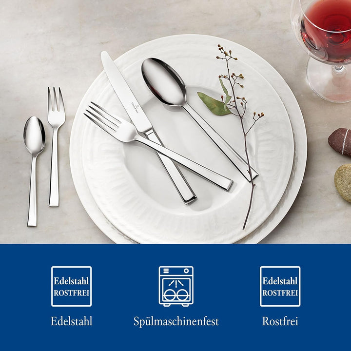 Villeroy &amp; Boch – Victor Tafelbesteck 60 Teilig, Besteckset Für 12 Personen, Spülmaschinenfest, Rost