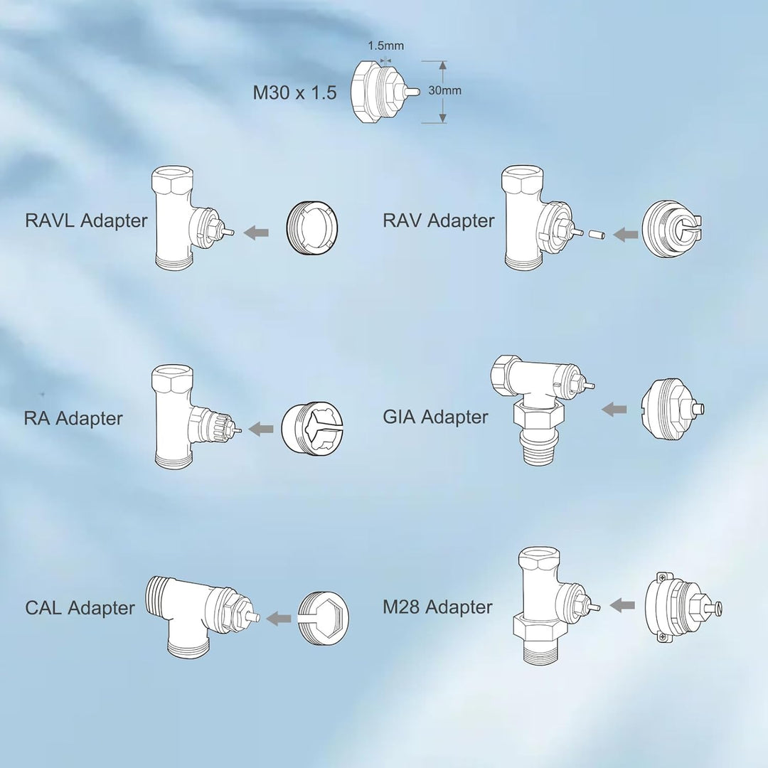 Smart Heizkörperthermostat mit APP ANTELA Digitales Display zur Kontrolle der Heiztemperatur, Kompat