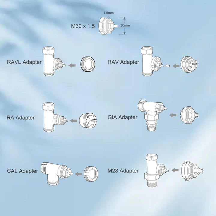 Smart Heizkörperthermostat mit APP ANTELA Digitales Display zur Kontrolle der Heiztemperatur, Kompat