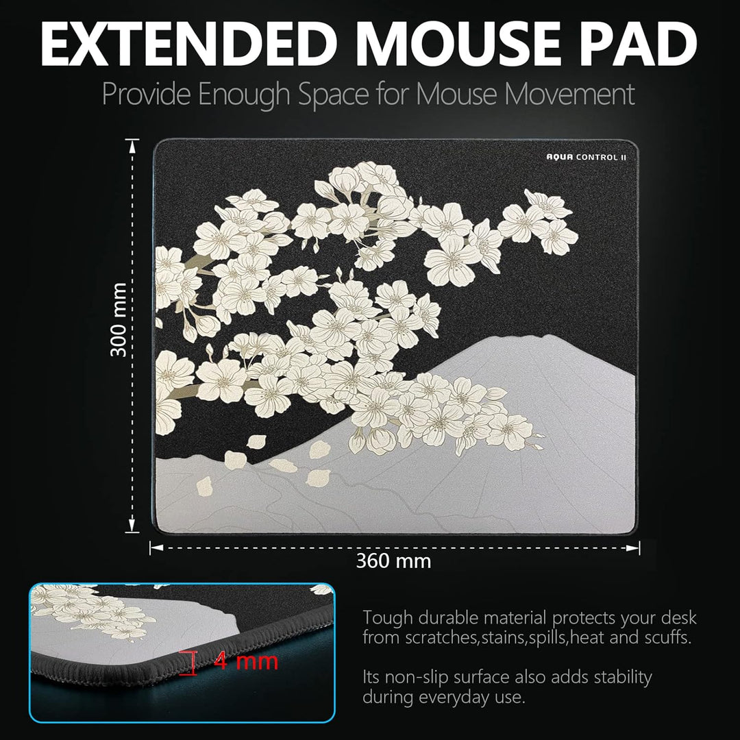 X-Raypad Aqua Control 2 AC2 Sakura Gaming-Mauspad, Ultra-Hochpräzisions-Mauspad mit Perfekter Geschw
