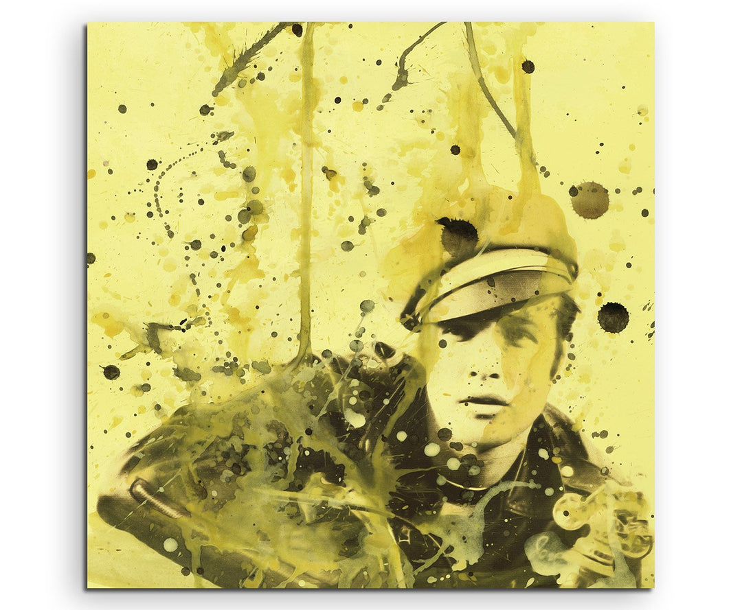 Marlon_Brando_IIII_60x60cm Splash Art Paul Sinus Aquarell, Gemälde, Kunstbild auf Leinwand