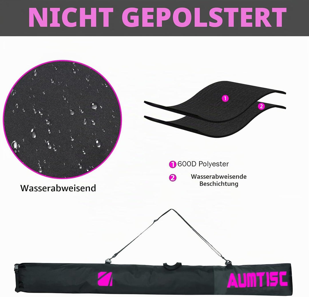 AUMTISC Skitasche und Skischuhtasche Combo - Skitaschen für Flugreisen - gepolsterte Schneeskitasche