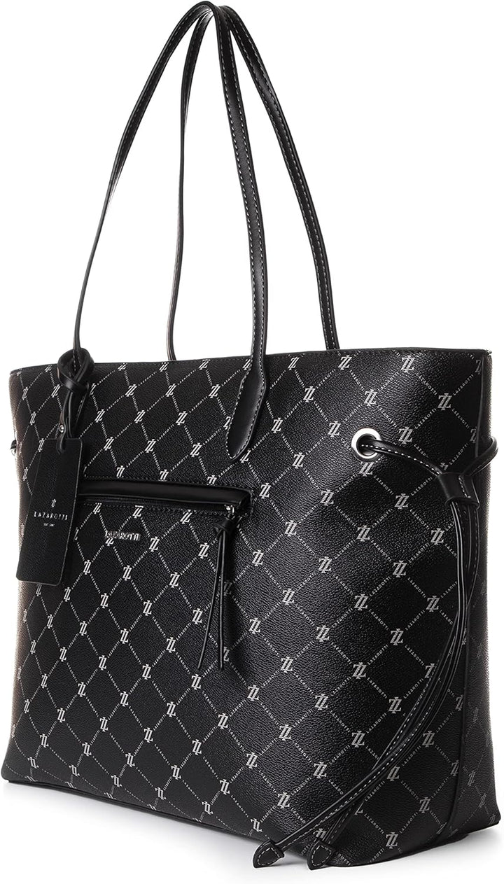 Lazarotti Palermo Shopper Tasche Damen | Tote Bag mit seitlichen Kordelzügen | XXL Schultertasche 37